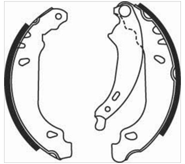 Гальмівні колодки барабанні