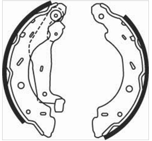 Гальмівні колодки барабанні
