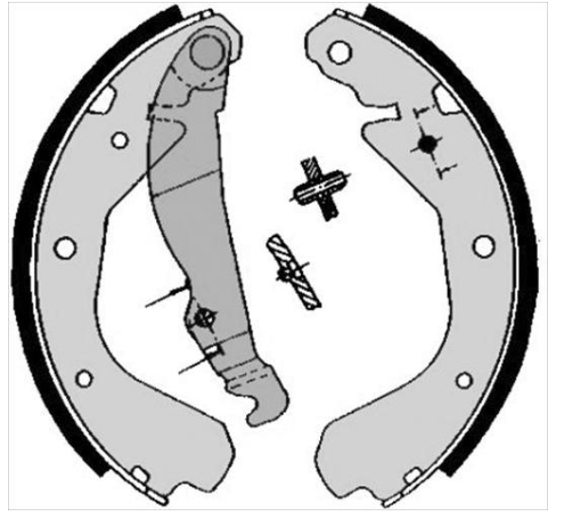 Гальмівні колодки барабанні