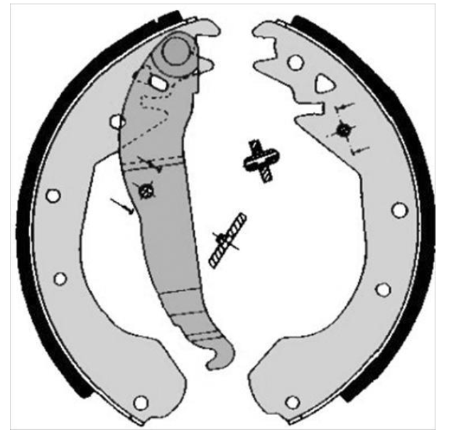 Гальмівні колодки барабанні