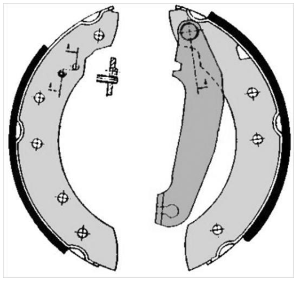 Гальмівні колодки барабанні