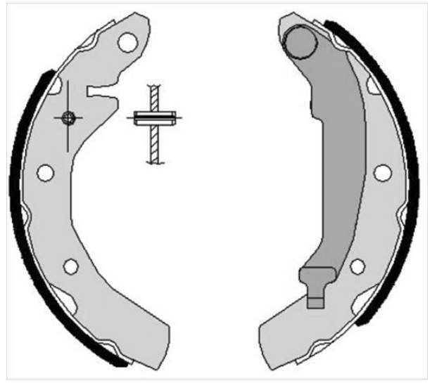 Гальмівні колодки барабанні