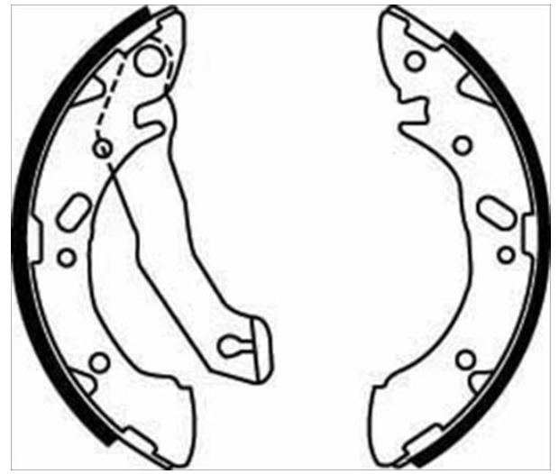 Гальмівні колодки барабанні