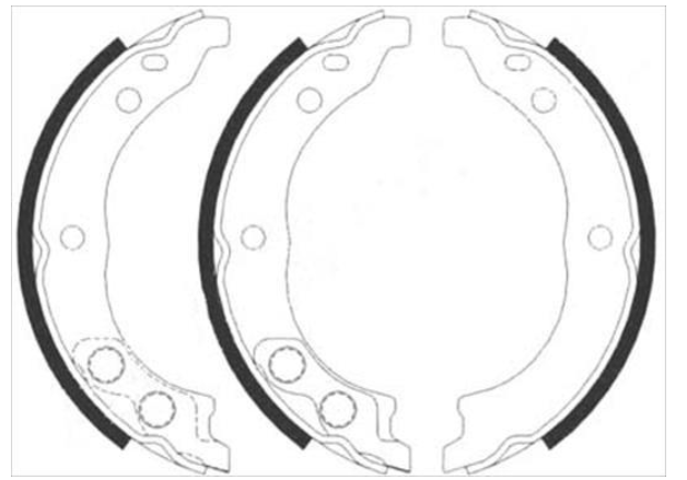 Гальмівні колодки барабанні