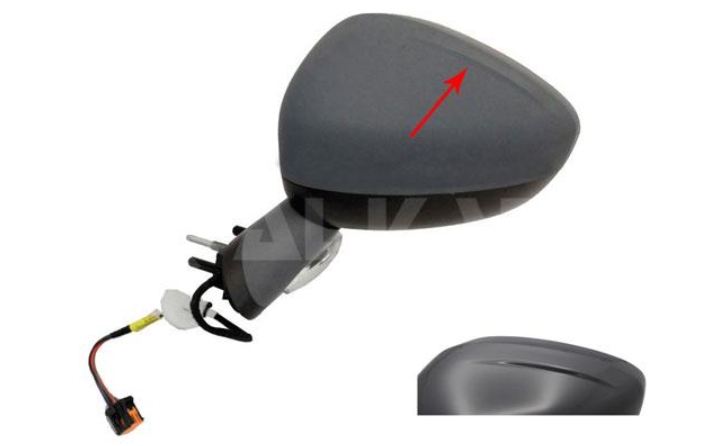 зеркало в сборе, лев., элект., выпукл, обогрев, грунт, эл. состав., + пок.