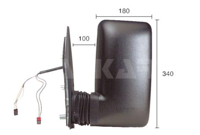 зеркало ливов. короткое крепление, эл. регул., выпукл.