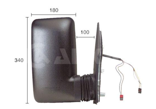 зеркало пров. короткое крепление, эл. регул., выпукл.