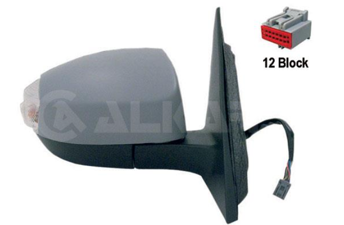 зеркало правое эл.рег.,с показ.поворота,+ спец.подсветка,грунт.,обогр.,выпукл.,сложное