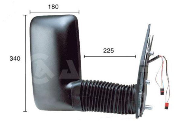 зеркало пров. длинное крепление, эл. регул., выпукл.