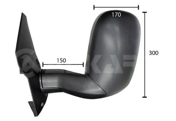 Зеркало в сборе, лев., Dead Angle Mirror, ручн, выпукл, длинн. рычаг, 150mm,