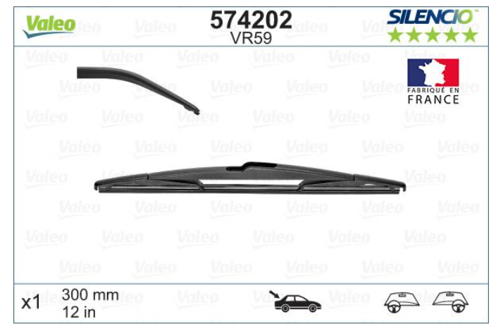 Склоочисник задній VALEO / 300 мм. /