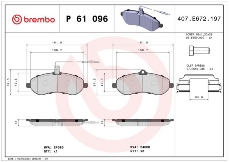 Гальмівні колодки дискові P61 096 - зображення 2