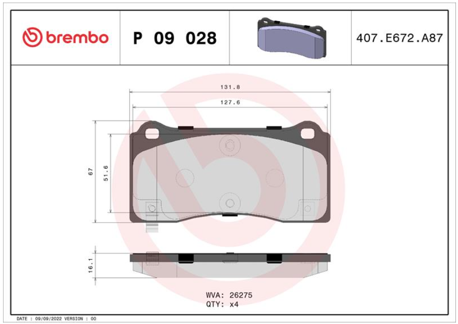 Гальмівні колодки дискові P09 028 - зображення 2