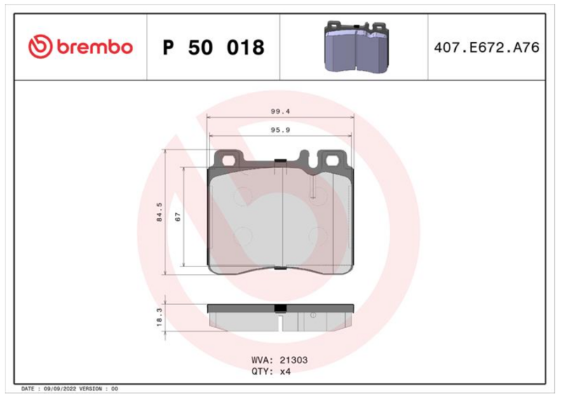 Гальмівні колодки дискові P50 018 - зображення 2