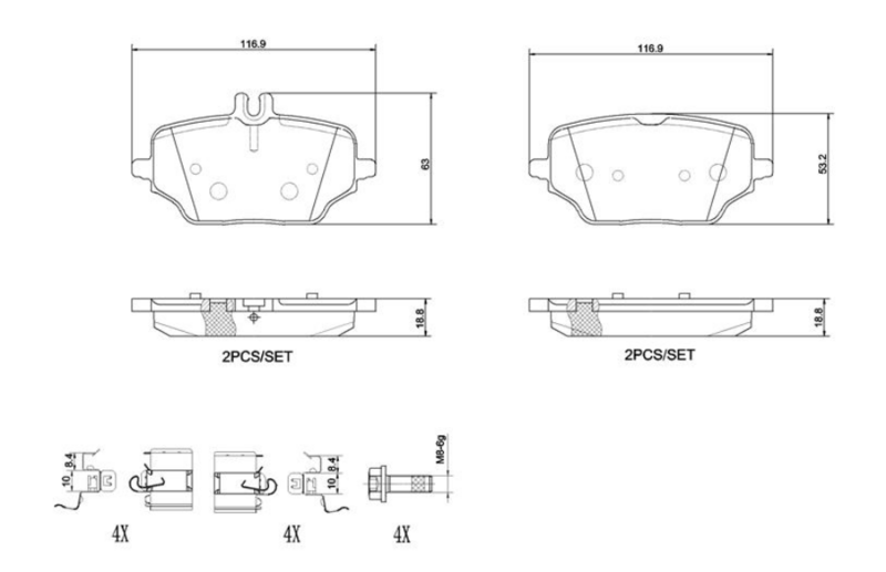 Гальмівні колодки дискові P50 162 - зображення 2
