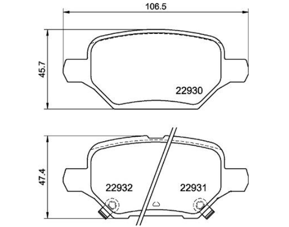 Комплект гальмівних колодок P59099 - зображення 2